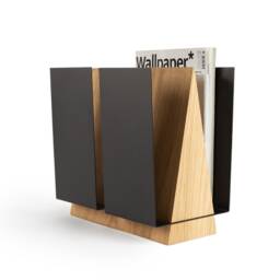 Modern Wood Magazine Rack Minimalist Home Office Decor - thumbnail 2