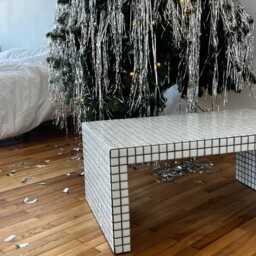 Tiled Table. Tv Side Bedside Table For Home. Coffee Shop - thumbnail 2