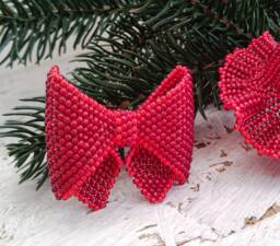 Bead Bow, Decoration For The Christmas Tree, A Gift, Decoration, New Year's Handicraft, Home