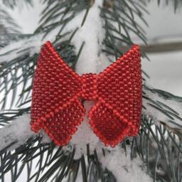 Bead Bow, Decoration For The Christmas Tree, A Gift, Decoration, New Year's Handicraft, Home - thumbnail 2