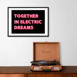 Together in Electric Dreams Print, Poster, Human League Lyric 80's Music Retro Poster - thumbnail 3