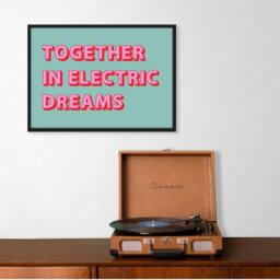 Together in Electric Dreams Print, Poster, Human League Lyric 80's Music Retro Poster - thumbnail 2