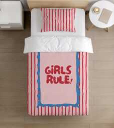 "Bedding - Stripes Pink & Red " - thumbnail 1