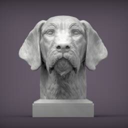 Wirehaired Pointer Bust 3D Printed Dog Memorial Figurine - thumbnail 3
