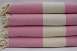 "Herringbone Blanket, Pink Throw, Turkish Blanket, 79""x91"
