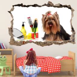 Yorkshire Terrier Dog Grooming Wall Sticker Mural Decal Poster Print Art Home Office Shop Decor Hb2 - thumbnail 2