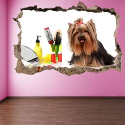 Yorkshire Terrier Dog Grooming Wall Sticker Mural Decal Poster Print Art Home Office Shop Decor Hb2 - thumbnail 1