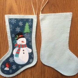 Mini Felt Christmas Stockings, Printed Fabric Appliqu?? Decorations, 10 - thumbnail 2