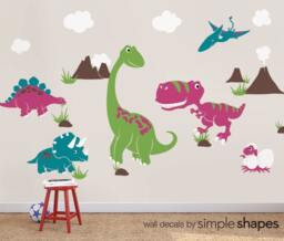 Dinosaur Wall Decals Kids Room Decor, Dino Paradise - thumbnail 2