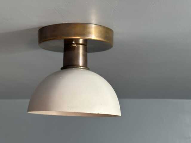 Pendant Lamp - Small Light Flush Mount White Ceiling Kitchen Raw Brass Demo - image 1
