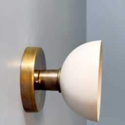 Pendant Lamp - Small Light Flush Mount White Ceiling Kitchen Raw Brass Demo - thumbnail 2