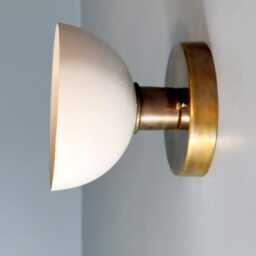 Pendant Lamp - Small Light Flush Mount White Ceiling Kitchen Raw Brass Demo - thumbnail 3