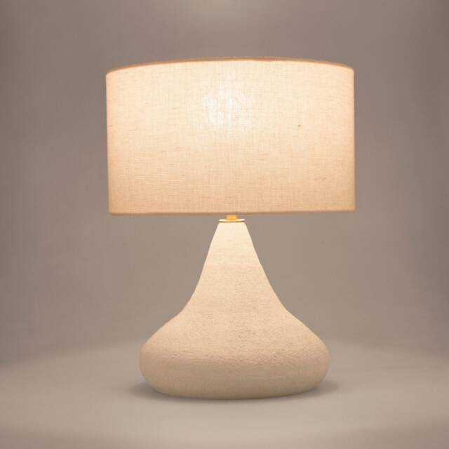 Limited Edition - Handmade Unglazed Ceramic Table Lamp Textured Stoneware Debarro De Barro - image 1