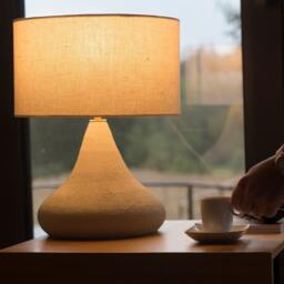 Limited Edition - Handmade Unglazed Ceramic Table Lamp Textured Stoneware Debarro De Barro - thumbnail 2