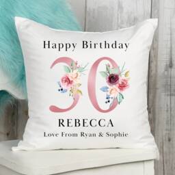Personalised 30Th Birthday Cushion Pillow - Custom Message Gifts & Unique Present Ideas For Daughter, Sister Or Friend - thumbnail 2