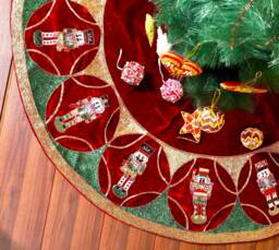 Nutcracker Christmas Tree Skirt 72 Inch Large Red Velvet Decorations