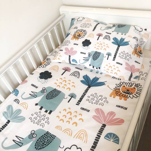 Colourful Safari Bedding, Duvet Covers, Fitted Sheets, Children's Room Decor, Kids & Baby Animal Bedding - image 1