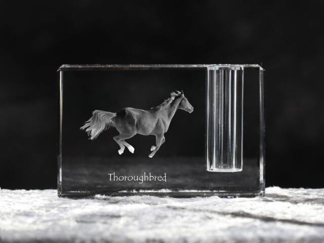 Thoroughbred , Crystal Pen Holder With Horse, Souvenir, Decoration, Limited Edition, Collection - image 1