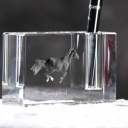 Thoroughbred , Crystal Pen Holder With Horse, Souvenir, Decoration, Limited Edition, Collection - thumbnail 3