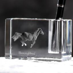 Thoroughbred , Crystal Pen Holder With Horse, Souvenir, Decoration, Limited Edition, Collection - thumbnail 2