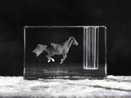 Thoroughbred , Crystal Pen Holder With Horse, Souvenir, Decoration, Limited Edition, Collection - thumbnail 1