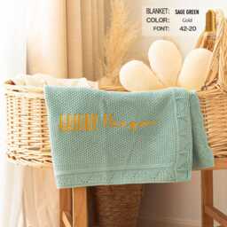 Handmade Embroidered Baby Blanket With Name, Soft Cotton Personalized For Christmas, Shower Keepsake - thumbnail 3