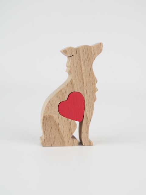 Personalised Border Collie Figurine, Wooden Collie Memorial Keepsake, First Mother's Day Gift From Dog - image 1
