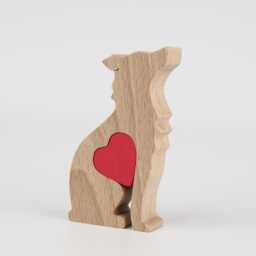 Personalised Border Collie Figurine, Wooden Collie Memorial Keepsake, First Mother's Day Gift From Dog - thumbnail 3