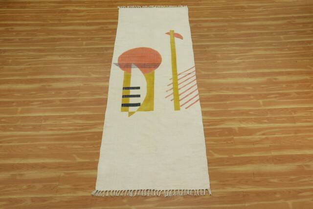 Handmade Cotton Dhurrie Rug Indian Block Print Kilim, Hallway Stair Runner - image 1