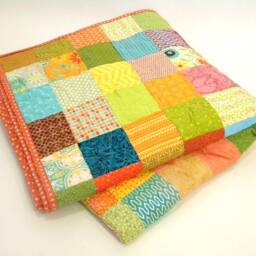 Handmade Patchwork Queen Quilt Earthtone Cotton Bedding - 93x93 - thumbnail 4