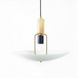 Modern Wood & Glass Pendant Fixture Light Kitchen Island Lamp Dining Room Lighting - thumbnail 2