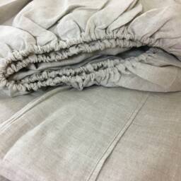 Natural Linen Bed Sheets, Linen Bedding, Luxury Bedding Set, Natural Top Sheet, Fitted Line Pillow Cases - thumbnail 2