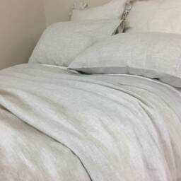 Natural Linen Bed Sheets, Linen Bedding, Luxury Bedding Set, Natural Top Sheet, Fitted Line Pillow Cases - thumbnail 3