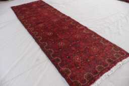 3x10 Ft Runner Rug, Afghan Hand Knotted Wool Vintage Turkmen Tribal Khal Mohammedi Carpet, Oriental Hallway Runner, Kitchen - thumbnail 1