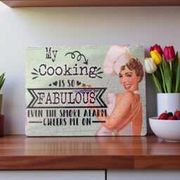 Funny Vintage Kitchen Cooking Sign - Retro Metal Wall Plaque Home Decor Gift - thumbnail 1