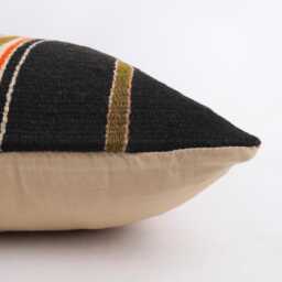 Handwoven Wool Kilim Pillow Cover, Boho Decorative Turkish Cushion - 20x20'' - thumbnail 4