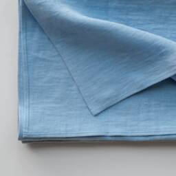 Large Sky Blue Linen Beach Towel, Softened Stone Washed - thumbnail 2