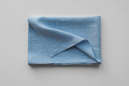 Large Sky Blue Linen Beach Towel, Softened Stone Washed