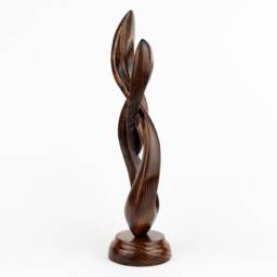 Romantic Wood Sculpture, 5Th Anniversary Gift, Handmade Art Deco Table Decor - thumbnail 2