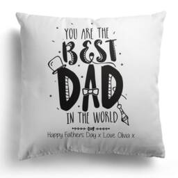 Personalised Best Dad in The World Cushion Father's Day Gift Custom Name Message Pillow Cushions Birthday Christmas Daddy Presents Keepsake - thumbnail 3