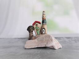 Home & Living Ceramic Stone Miniature, Unique Gift Home Decor, Mediterranean Art