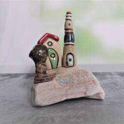 Home & Living Ceramic Stone Miniature, Unique Gift Home Decor, Mediterranean Art - thumbnail 2