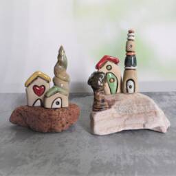 Home & Living Ceramic Stone Miniature, Unique Gift Home Decor, Mediterranean Art - thumbnail 4