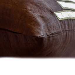 "Designer Metallic Leather Brown Euro Pillow Sham 24""x24""/26""x26" - thumbnail 2