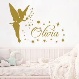 Name Wall Decal Tinkerbell Vinyl Decal, Sticker Magic Little Princess Girl Name, Wall Decor For Bedroom Nursery Baby Room Art X260 - thumbnail 2
