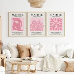 Set Of 3 Pink Abstract Art Prints - Minimalist Wall Modern Home D??cor Premium Matte Print UK Shipping - thumbnail 3