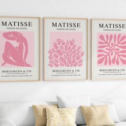 Set Of 3 Pink Abstract Art Prints - Minimalist Wall Modern Home D??cor Premium Matte Print UK Shipping - thumbnail 2