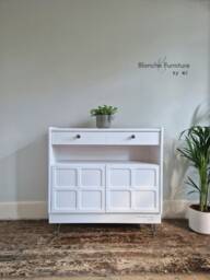 Slim Sideboard/Hallway Console in White, On Steel Hairpin Legs - By Nathan - thumbnail 1