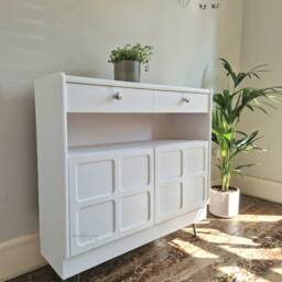 Slim Sideboard/Hallway Console in White, On Steel Hairpin Legs - By Nathan - thumbnail 2