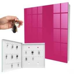 Intense Pink Wall Mounted Key Cabinet, Industrial Box, Minimalist Backgrounds & Patterns - thumbnail 2